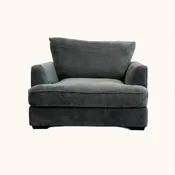 Aruba Gray oversized plush chair