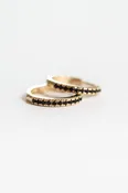 10k Gold Black Crystal Huggies