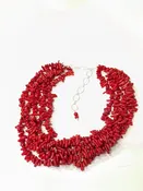 5-Strand Red Coral Necklace
