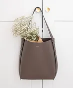 AALLYN - Jolina Bucket Tote - Leather: Wood Berry/Silver