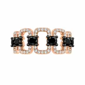 10KT Rose Gold with 1.20CTW Black and 0.32CTW White Diamonds Ring
