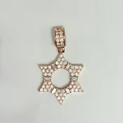14K Rose Gold Natural Diamond Star of David Pendant 1.00 CTW Estate Charm — Avior Jewelry