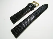 10mm Black Genuine Lizard Flat Leather Watch Strap – Closeout!!