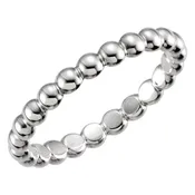14K White Gold Band-2.5 mm Beaded Stackable Ring