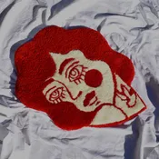 tattooed woman - hand-tufted rug or wall hanging