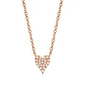 14K ROSE GOLD DIAMOND PAVE HEART NECKLACE
