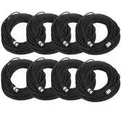 100 Ft XLR Microphone Cables - Black 8 Pack