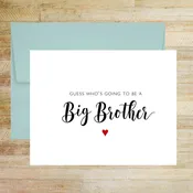 Guess Who's Going To Be A Big Brother Pregnancy Announcement Card