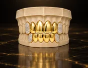 6Pack Grillz, 4 Solid | 2 Iced out Fangs DQ1039