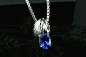 14k white gold Mela Blu Pendant with a tanzanite designed by Stark Jewelers — Stark Jewelers