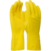 Assurance 48-L160Y 16 Mil Unsupported Latex, Flock Lined with Raised Diamond Grip Safety Glove (One Dozen)