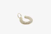14k Gold Pave Diamond Horseshoe Pendant