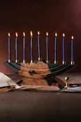 Menorah - Black - Center shamash