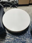 42" Low Profile White Circular Coffee Table