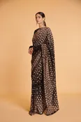 Black & New Gold Honeycomb Sequin Saree