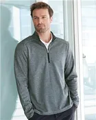 Adidas A284 Brushed Terry Heathered Quarter-Zip Pullover
