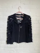 ANNA black lace zip up