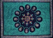 Batik Cotton Tablecloth 90" x 60" Green