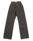 0107BK - Womens' Wide Straight "Monroe" - Black Denim