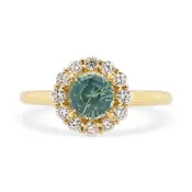 1.32ct Marisol Seafoam Green Sapphire & Diamond Engagement Ring