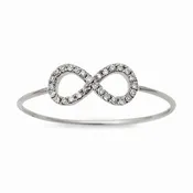 0.06ct Pavé Round Diamonds in 14K Gold Infinity Ring