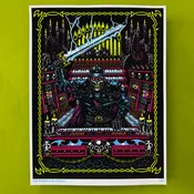 SKELETON SYNTHESIZER: Fuzzy Flocked Blacklight Poster by Josh Freydkis (18" x 24") | ODDITIES PRINTS