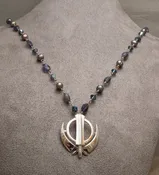 Black Pearl, Faceted Amethyst Khanda Necklace