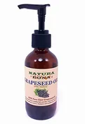100% Pure Organic Clear Grapeseed Oil for Hair, Face, Skin & Nails. Near Odorless; Great as a Carrier Oil, Massage, Soap Making & Moisturizer to Prevent Aging & Wrinkles; 4Oz Amber Glass Pump Bottle