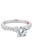 14K Rose Gold and 14K White Gold Sidestone Round Engagement Ring