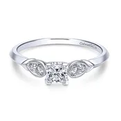 14k White Gold Princess Cut Straight Cordelia Engagement Ring