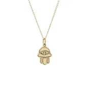 10k Gold "Adeena" Hamsa Charm with Diamond Detail