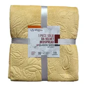 1 Piece Solid DA Velvet Bedspread  | 100% Microfiber (20 PER CASE)