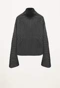 Amelia Ribbed Pullover in Charcoal