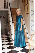 Hoyt – A-Line Couture Gown in Midnight Teal | Style BB-105  — BB Collection — Gramercy Atelier