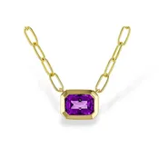 14KT Gold Amethyst Necklace