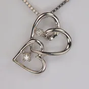 10K White Gold Diamond Accented Heart Pendant