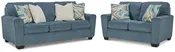 Cashton Sofa and Loveseat – Blue