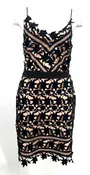 ADELYN RAE Black Beige Crochet Spaghetti Strap Size LARGE  (L) Dress