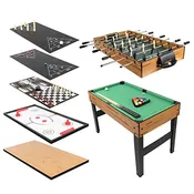 10-in-1 Classic Combination Game Table with Wood-Color Frame