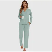 Bamboo PJ Set in Seafoam