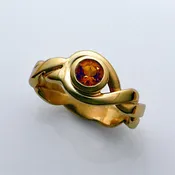 14kt Gold Citrine Rope Design Ring Size 7