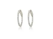 0.53cts Small Diamond White Gold Hoops