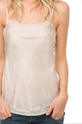 100% Silk Bias Cut Cami Slip with Mesh Trim | Almost Vintage Slip