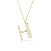 BAGUETTE INITIAL NECKLACE