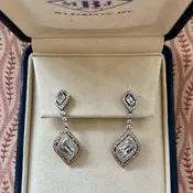A Pair of Diamond Pendant Drop Earrings by Michael Beaudry