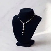 Asymmetrical Diamond Y-Necklace in Yellow Gold