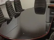 10 Ft Wood Veneer Glass Conference Table