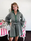 Above the Knee Textured Stripe Dress - Green