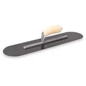 20 in. x 5 in. Blue Steel Pool Trowel - Wood Handle