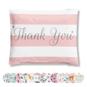12.5x15 Pink Stripes Thank You Reusable Poly Mailers 50 Pack